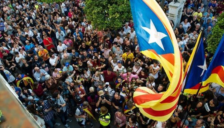 الاحتجاجات فى كتالونيا