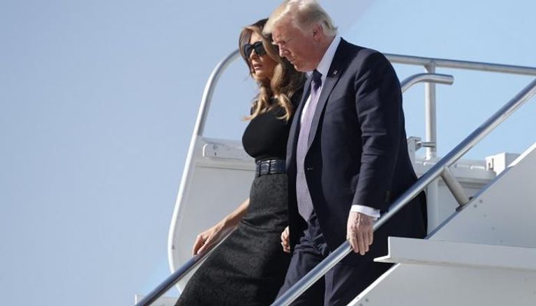 الرئيس ترامب وزوجته خلال وصولهما لاس فيجاس - أ. ف. ب