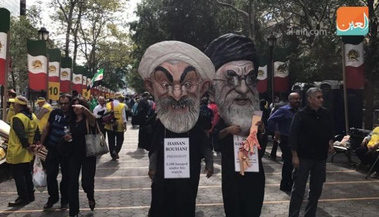 مظاهرة لمعارضين إيرانيين في نيويورك ضد روحاني