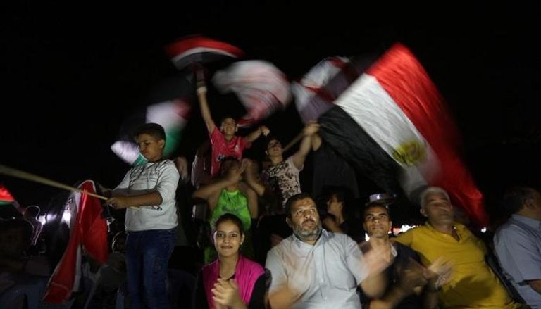 احتفالات أهل غزة بتأهل منتخب مصر لكأس العالم