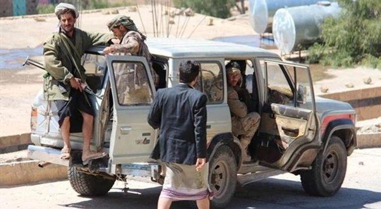 مليشيات حوثية في مدينة البيضاء اليمنية