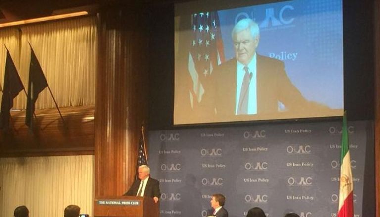 نيوت غينغريتش خلال جلسة حول سياسة أمريكا تجاه طهران