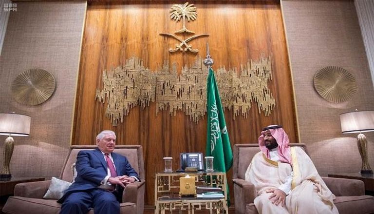 ولي العهد السعودي برفقة وزير الخارجية الأمريكي