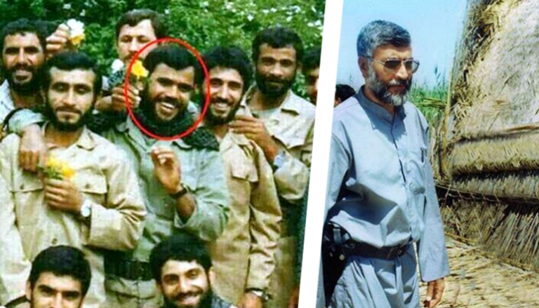 العامري (شمالا) والمهندس (يمينا) خلال مشاركتهم في الحرب مع إيران ضد العراق مليشيا الحشد الشعبي تحتفي بدور خامنئي في العراق