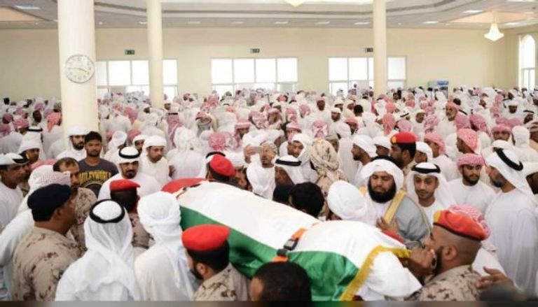 صلاة الجنازة على جثمان شهيد الإمارات سعيد مطر الكعبي