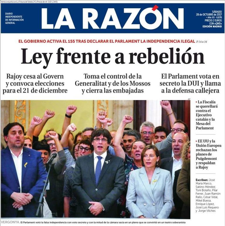 الصحف الإسبانية توحدت في الموقف ضد حكومة كتالونيا