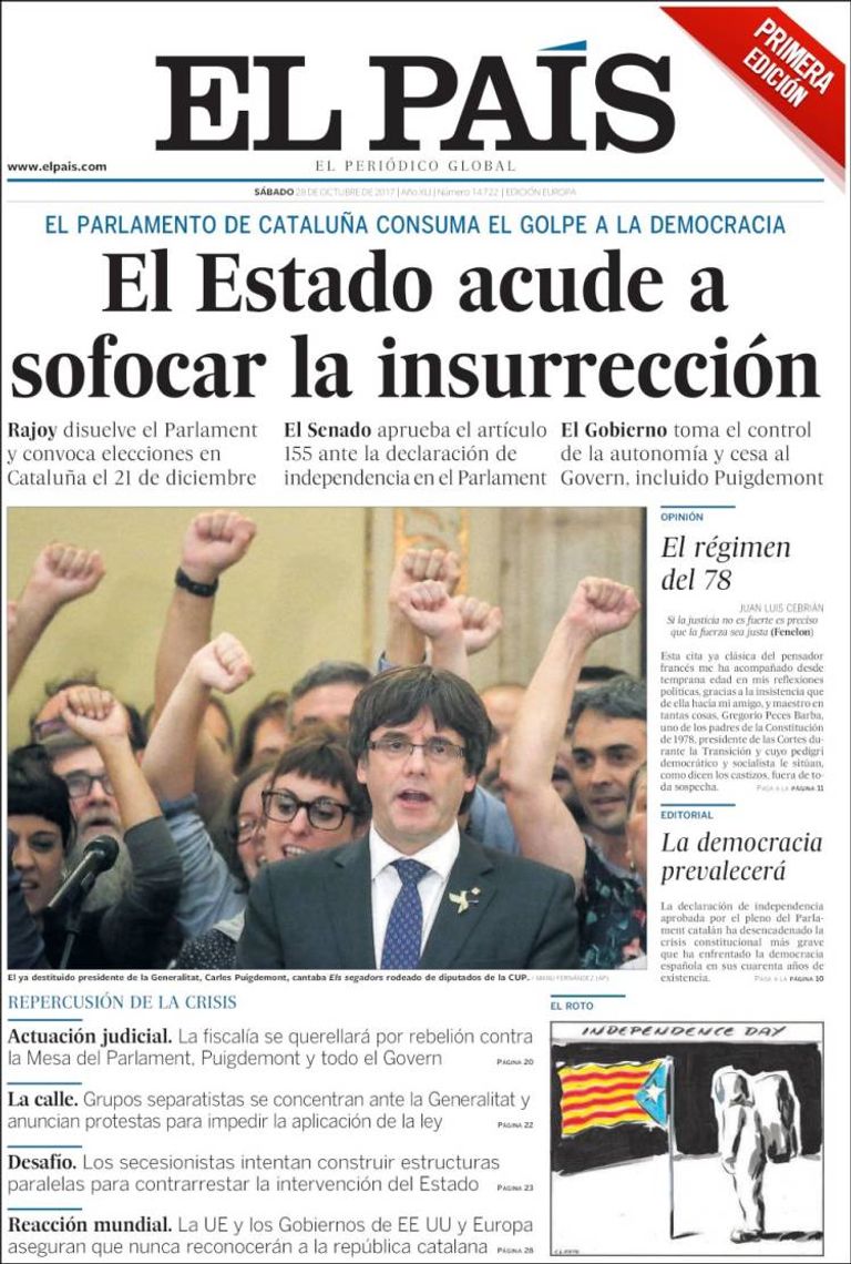 الصحف الإسبانية توحدت في الموقف ضد حكومة كتالونيا