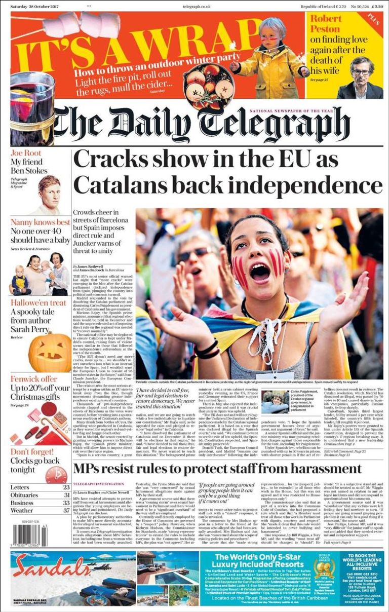 الصحف الإسبانية توحدت في الموقف ضد حكومة كتالونيا