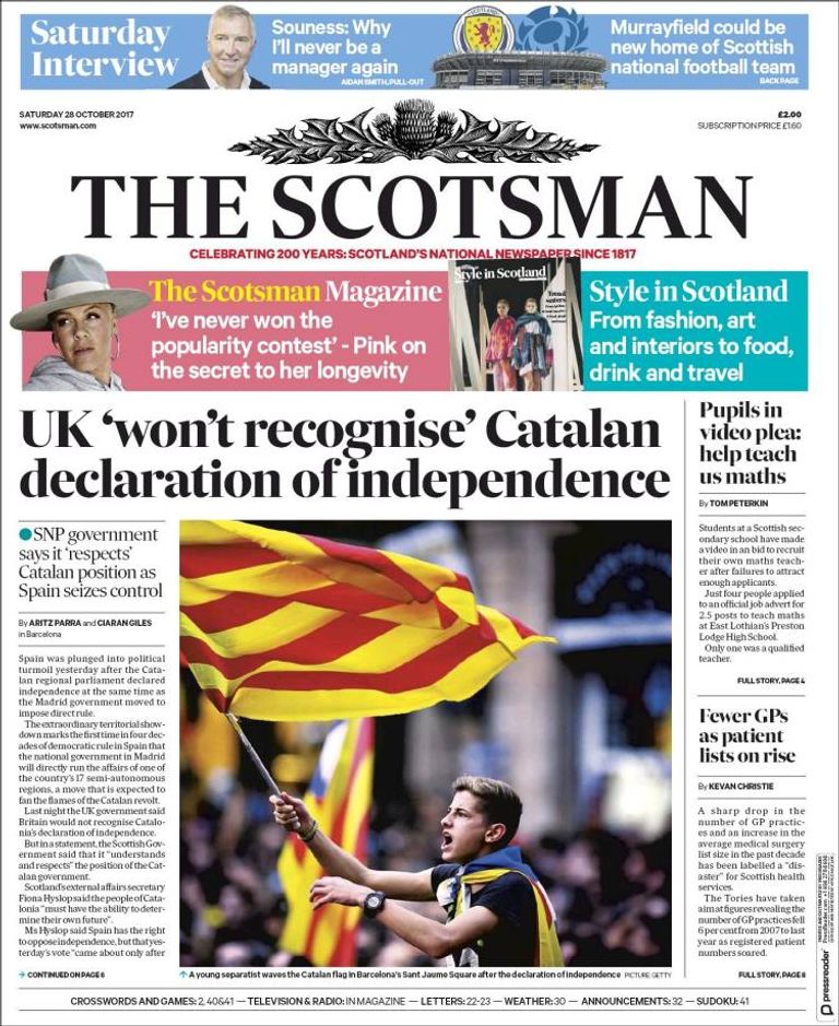 الصحف الإسبانية توحدت في الموقف ضد حكومة كتالونيا