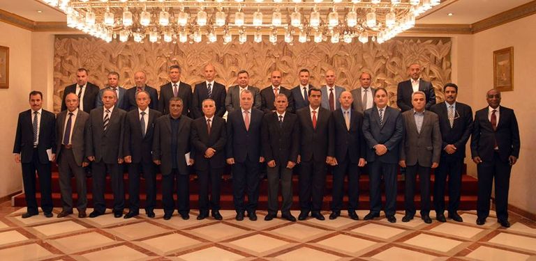 جانب من اجتماع اللجنة المصرية المعنية بليبيا بالقاهرة