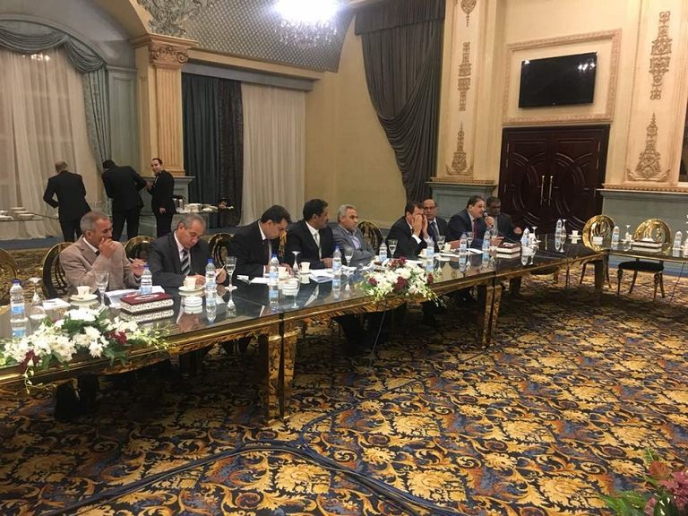 جانب من اجتماع اللجنة المصرية المعنية بليبيا بالقاهرة