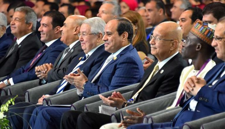 الرئيس المصري عبدالفتاح السيسي خلال جلسات منتدى شباب العالم