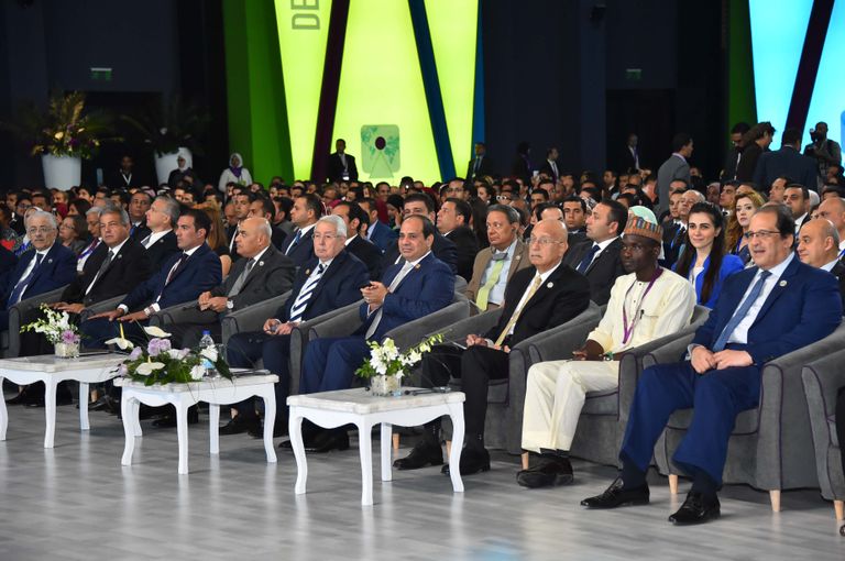 الرئيس المصري عبدالفتاح السيسي خلال جلسات منتدى شباب العالم