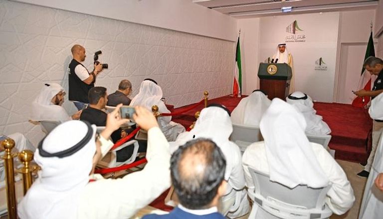 رئيس مجلس الأمة الكويتي خلال المؤتمر الصحفي