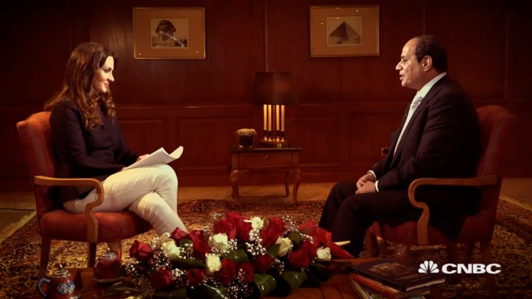 الرئيس المصري عبد الفتاح السيسي خلال الحوار