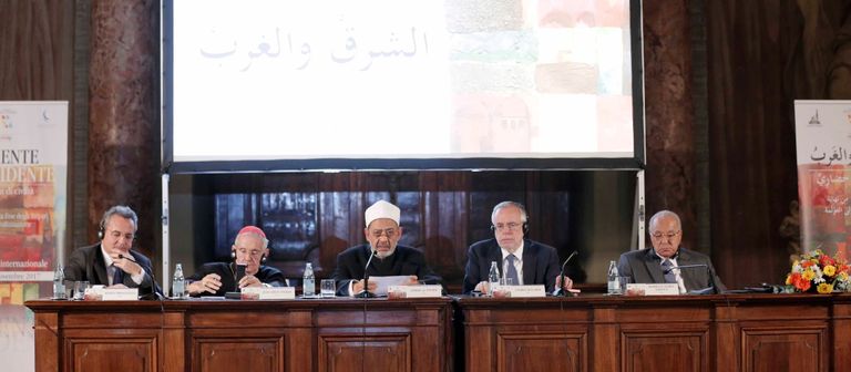 شيخ الأزهر الدكتور أحمد الطيب خلال كلمته بروما