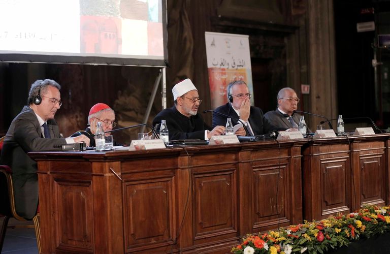 شيخ الأزهر الدكتور أحمد الطيب خلال كلمته بروما