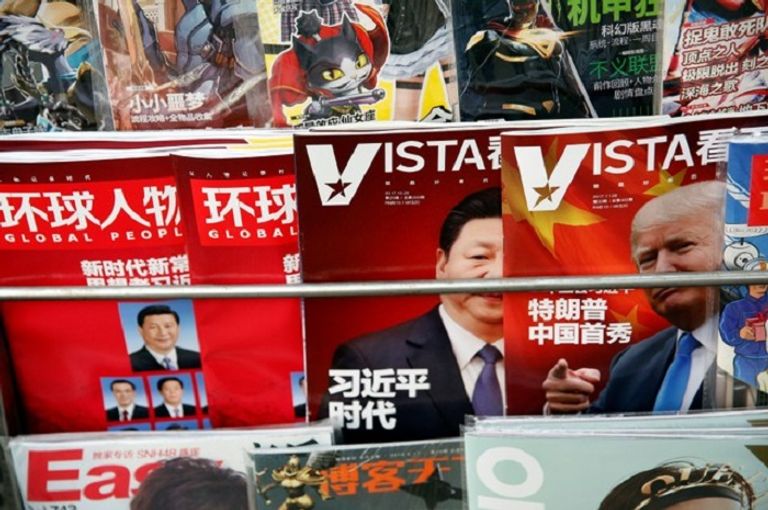 الرئيس الأمريكي ونظيره الصيني خلال توقيع الاتفاقيات