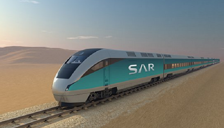 شعار الشركة السعودية للخطوط الحديدية على أحد القطارات