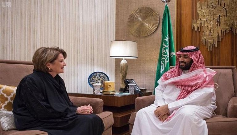 ولي العهد السعودي الأمير محمد بن سلمان يلتقي مارلين هيوسن