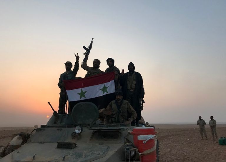 قوات النظام السوري في البوكمال- أ.ف.ب