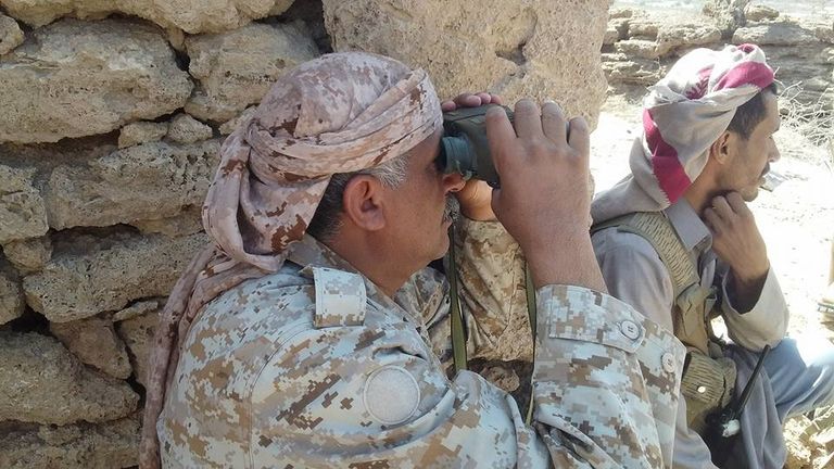 عناصر الجيش الوطني اليمني في جبهات نهم