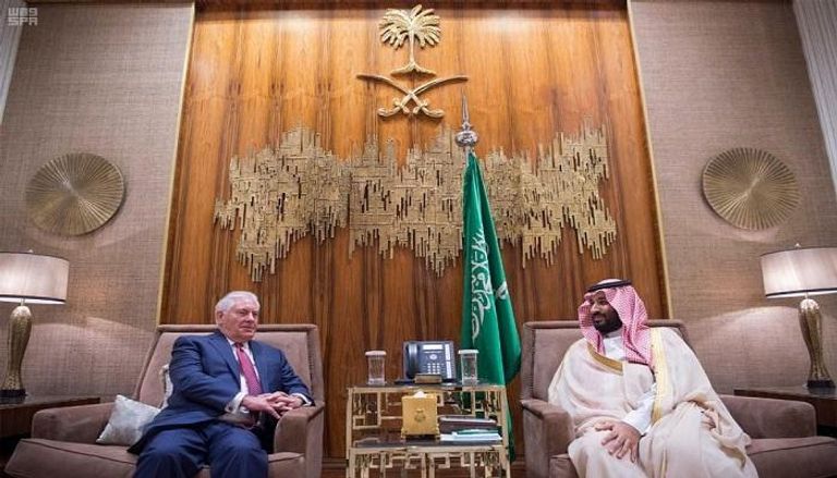ولي العهد السعودي في لقاء سابق مع وزير الخارجية الأمريكي -أرشيفية
