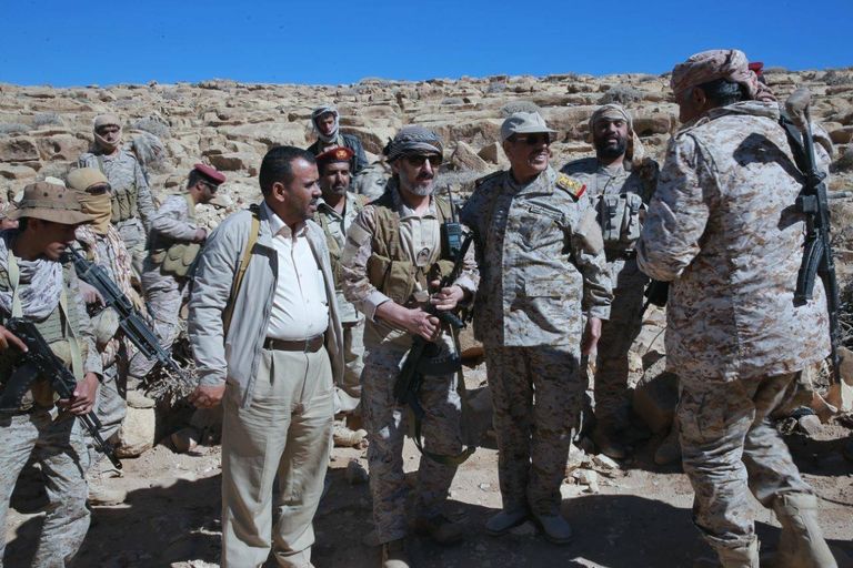 نائب الرئيس اليمني وقائد القوات السعودية في جبهة نهم