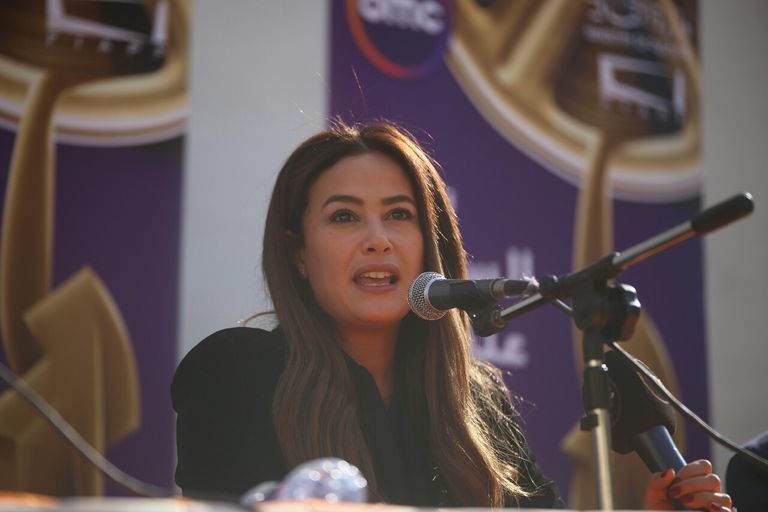 هند صبري خلال ندوة تكريمها