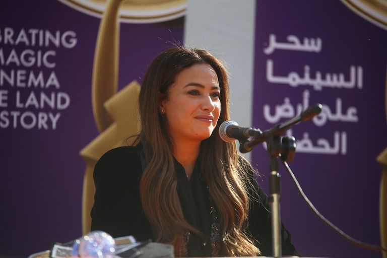هند صبري خلال ندوة تكريمها