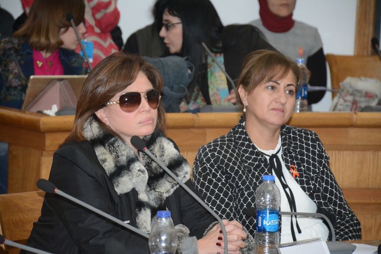 النجمة إلهام شاهين في ندوة العنف ضد المرأة