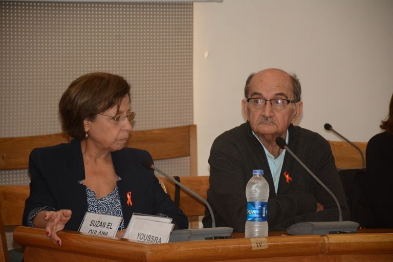 النجمة إلهام شاهين في ندوة العنف ضد المرأة