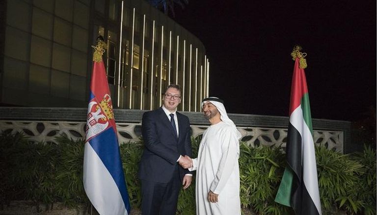 الشيخ محمد بن زايد آل نهيان مع الرئيس الصربي