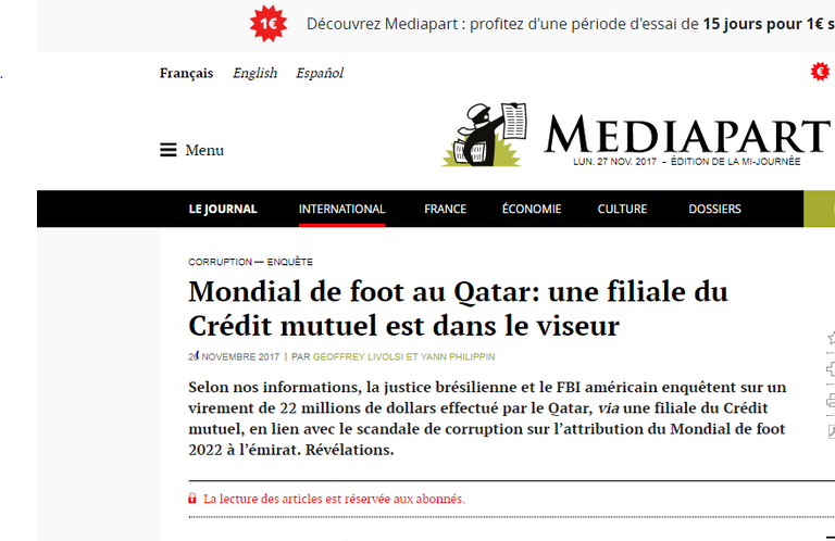 تيكسيرا وبلاتر المتهمين في الرشاوى القطرية