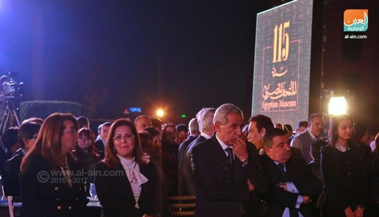 وزير الآثار المصري أثناء احتفالية المتحف المصري
