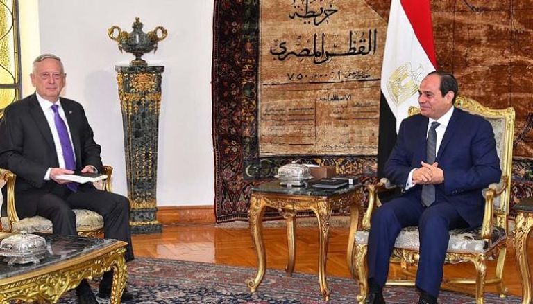 الرئيس المصري ووزير الدفاع الأمريكي