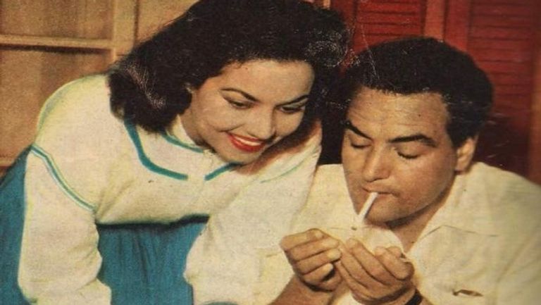 مديحة يسري ومحمد فوزي خلال زواجهما