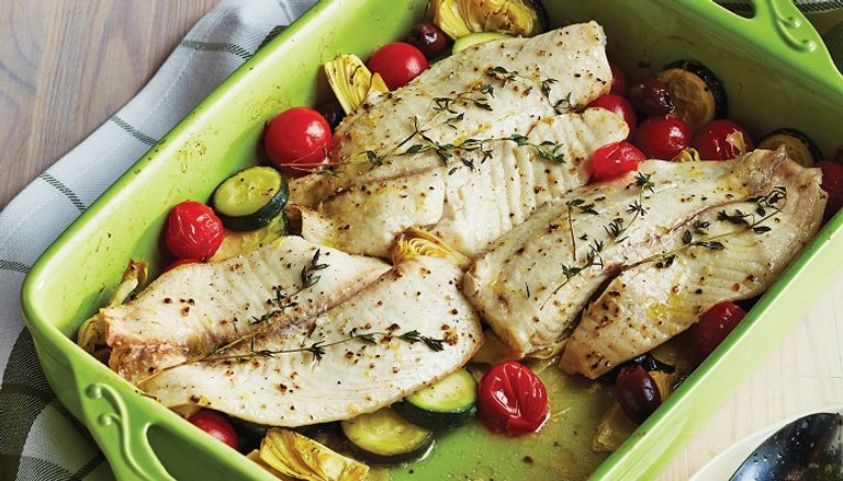 طريقة السمك بالفرن