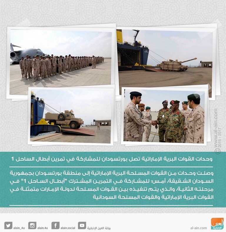 قادة القوات الإماراتية والسودانية المشاركة في التمرين