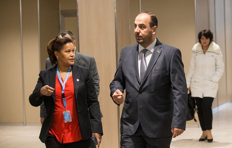 بشار الجعفري رئيس وفد النظام السوري في محادثات جنيف - أ. ف. ب