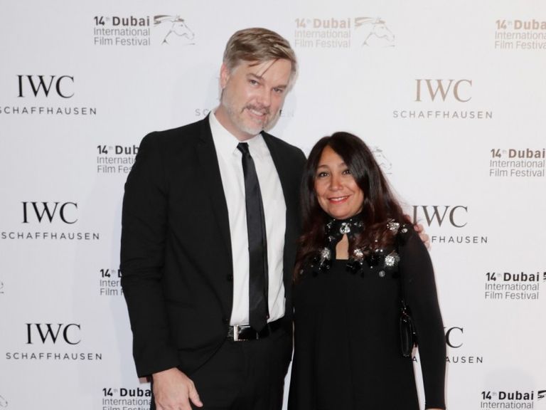 هيفاء المنصور لدى حضورها حفل IWC جالا المنصوري تتسلم جائزتها بحضور عبد الحميد جمعة وهند صبري وكيت بلانشيت