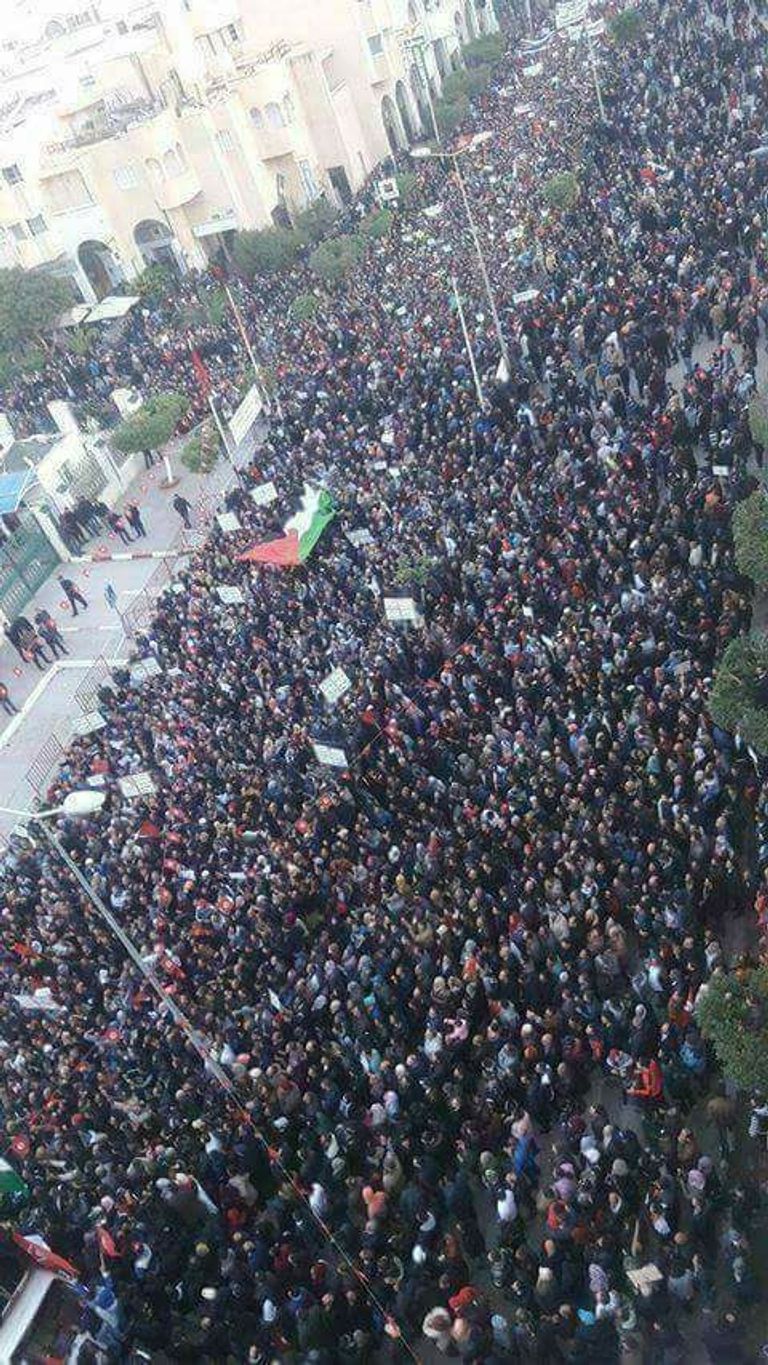 مظاهرات في تونس رفضا لقرار ترامب مظاهرات غاضبة على قرار ترامب اعتبار القدس عاصمة لإسرائيل