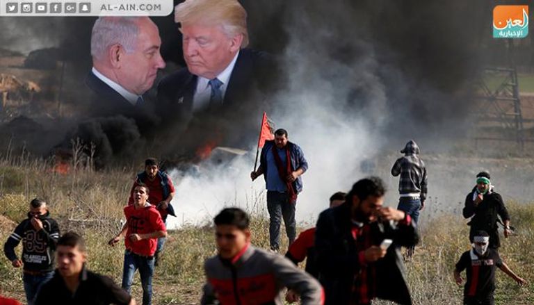 قنابل الغاز الإسرائيلية تلاحق متظاهري نصرة القدس بخان يونس (رويترز)