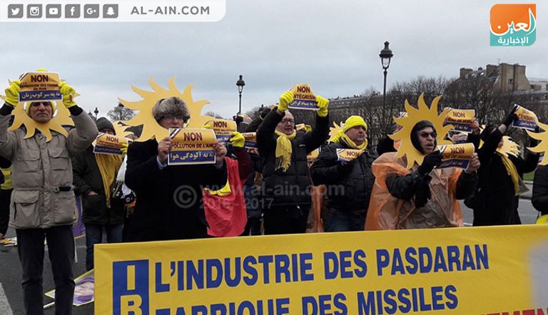 جانب من مظاهرات باريس لفضح انتهاكات ملالي إيران