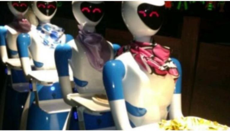 بالفيديو والصور.. الروبوت هو النادل في مطعم بالهند