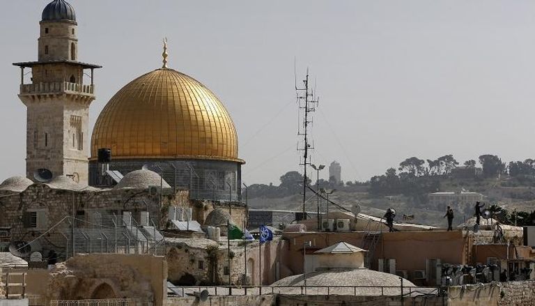 مسجد قبة الصخرة في جانب من مدينة القدس
