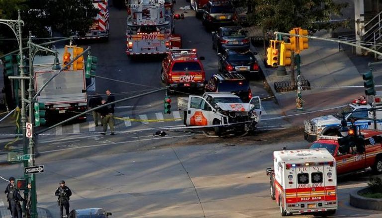 موقع هجوم إرهابي في نيويورك أسفر عن مقتل 8 أشخاص