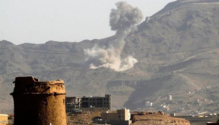 استهداف لأحد مواقع ميلشيا الحوثي الإرهابية في اليمن