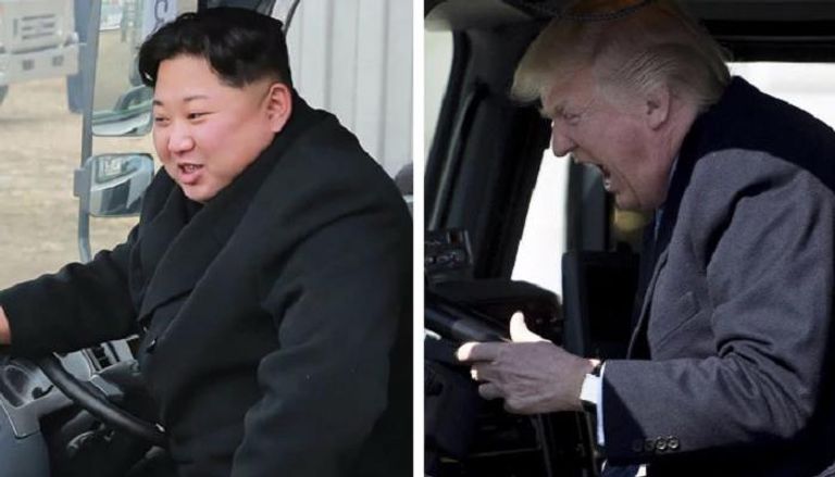 الرئيس الأمريكي دونالد ترامب والرئيس الكوري الشمالي كيم جونج أون