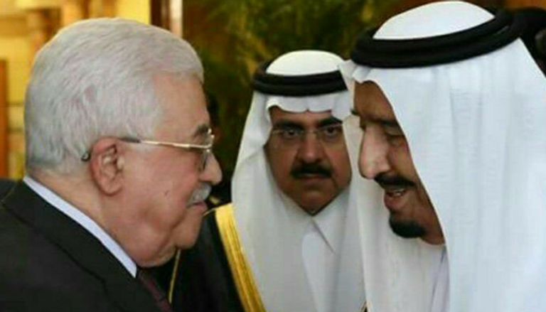 لقاء سابق بين الملك سلمان بن عبدالعزيز والرئيس محمود عباس